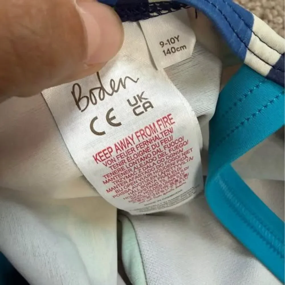 Boden Girls Parrot Print One-Piece Swimsuit size 9/10